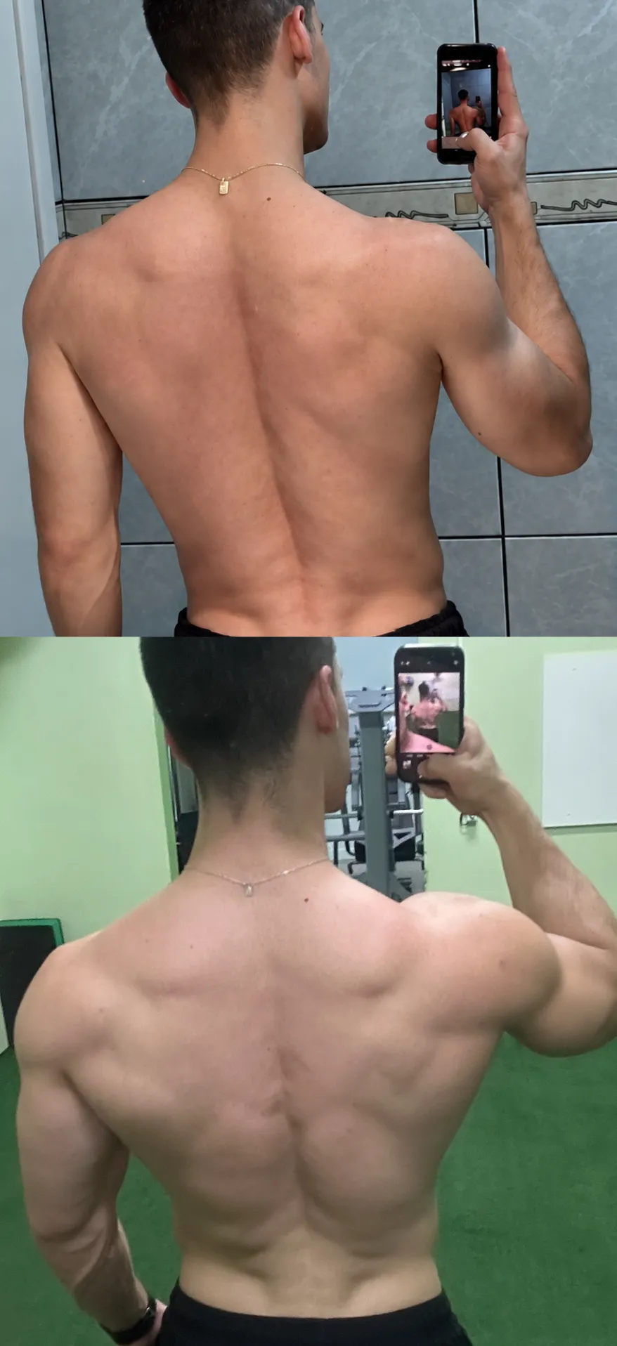 Duas fotos de evolução de Luciano Ody, criador do PRO8